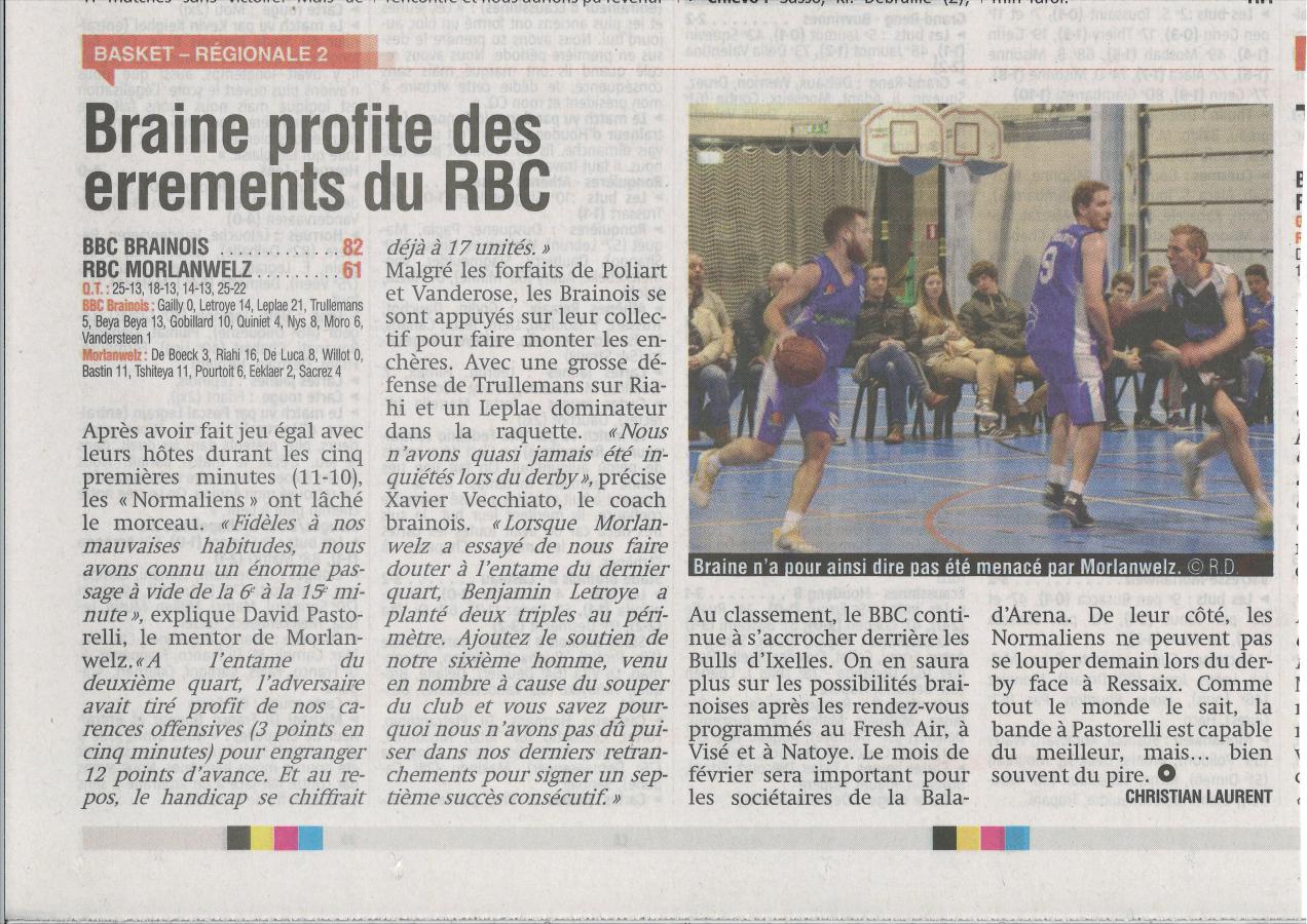 R2 - Morlanwelz - 22 janvier 2018